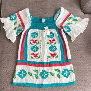 Anthropologie “seen,Worn, Kept” Colorful Floral Embroidered Blouse NWT